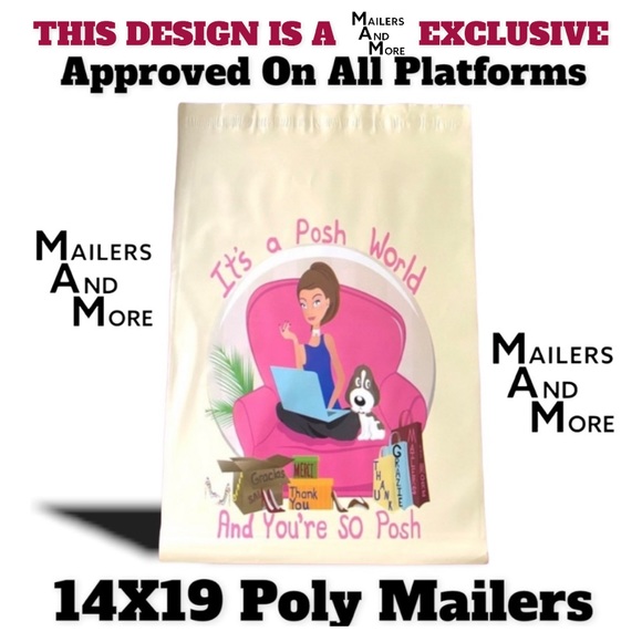 50 14X19 Posh World Poly Mailers PRICE IS FIRM - Picture 3 of 7